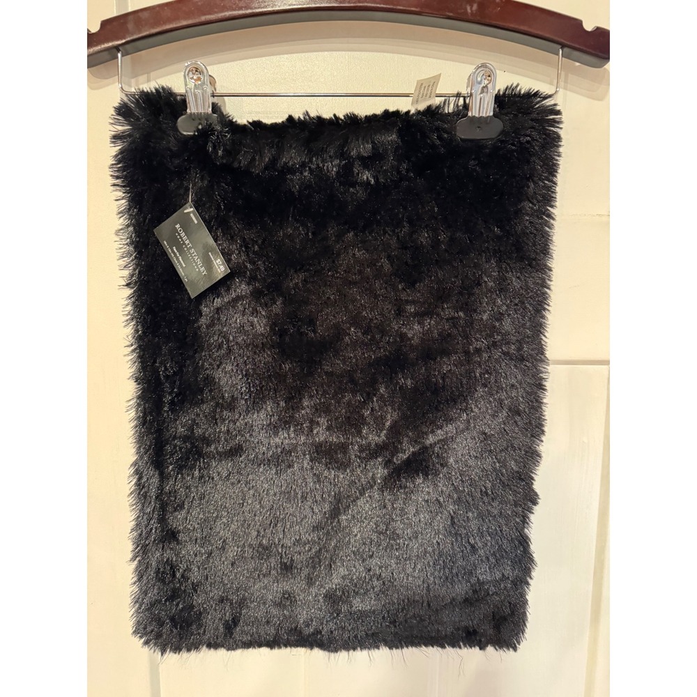 Robert Stanley Home Collection Black Faux Fur Placemat 18in x 13in
